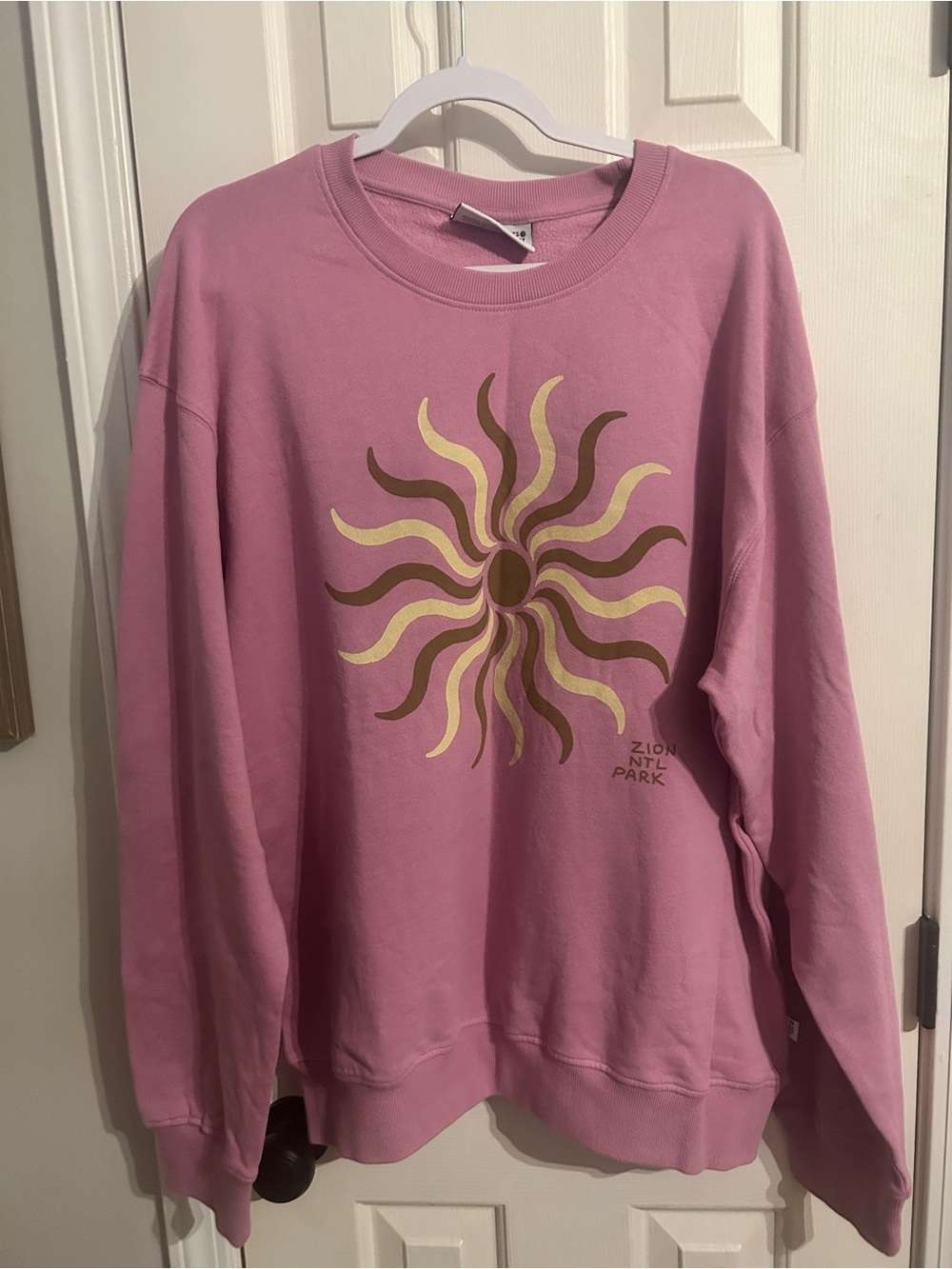 Madewell Purple Sunburst Graphic Crewneck Sweatshirt
